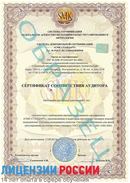 Образец сертификата соответствия аудитора Совхоз имени Ленина Сертификат ISO 13485