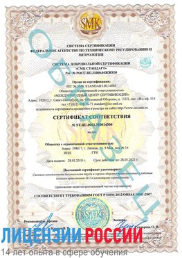 Образец сертификата соответствия Совхоз имени Ленина Сертификат OHSAS 18001